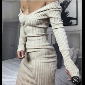 Ribbed sweater dress
